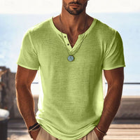 Bernard Textured Henley Short Sleeve T-Shirt