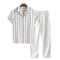 Gregor Striped Camp Collar Two Piece Set