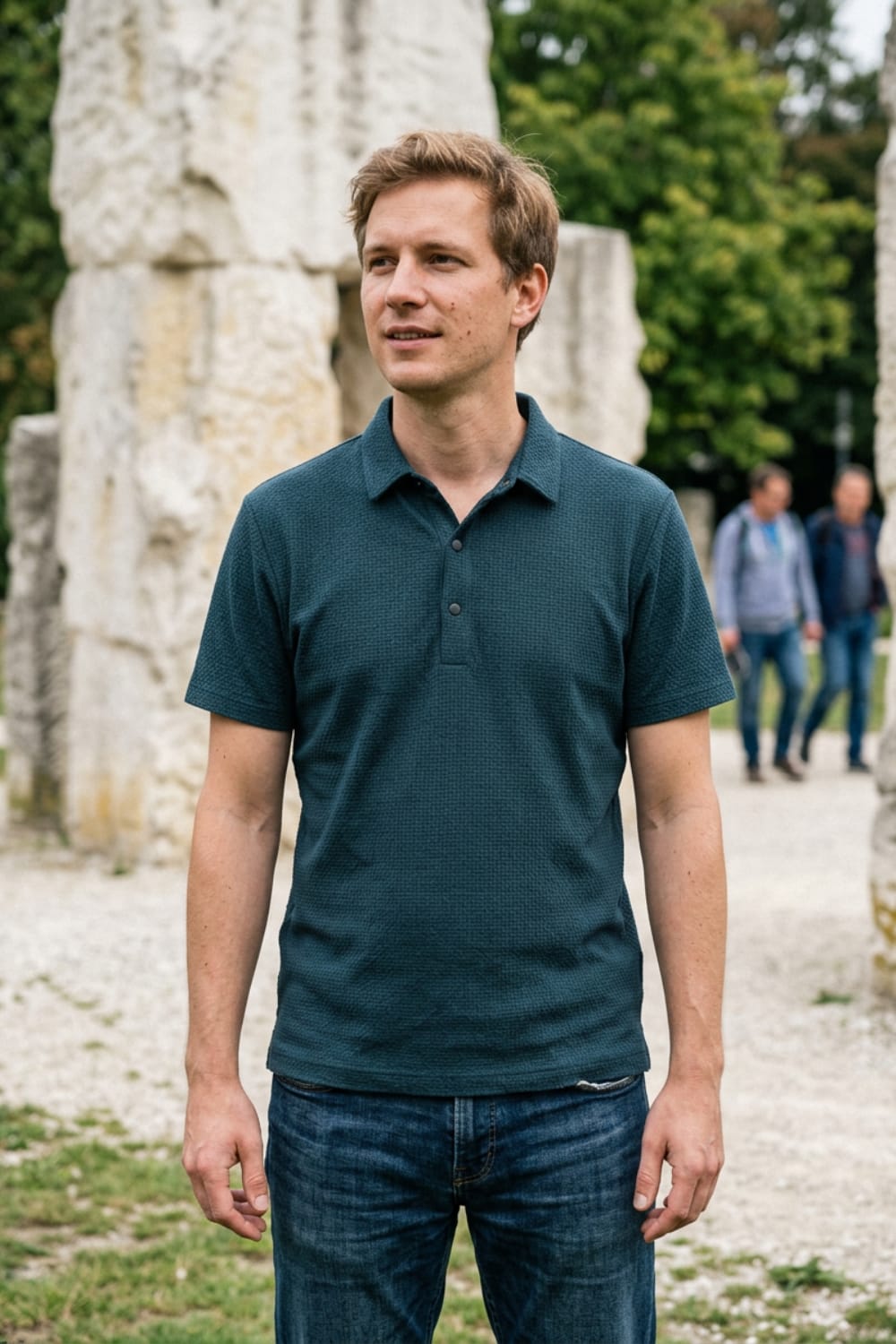 Lennard Textured Knit Polo
