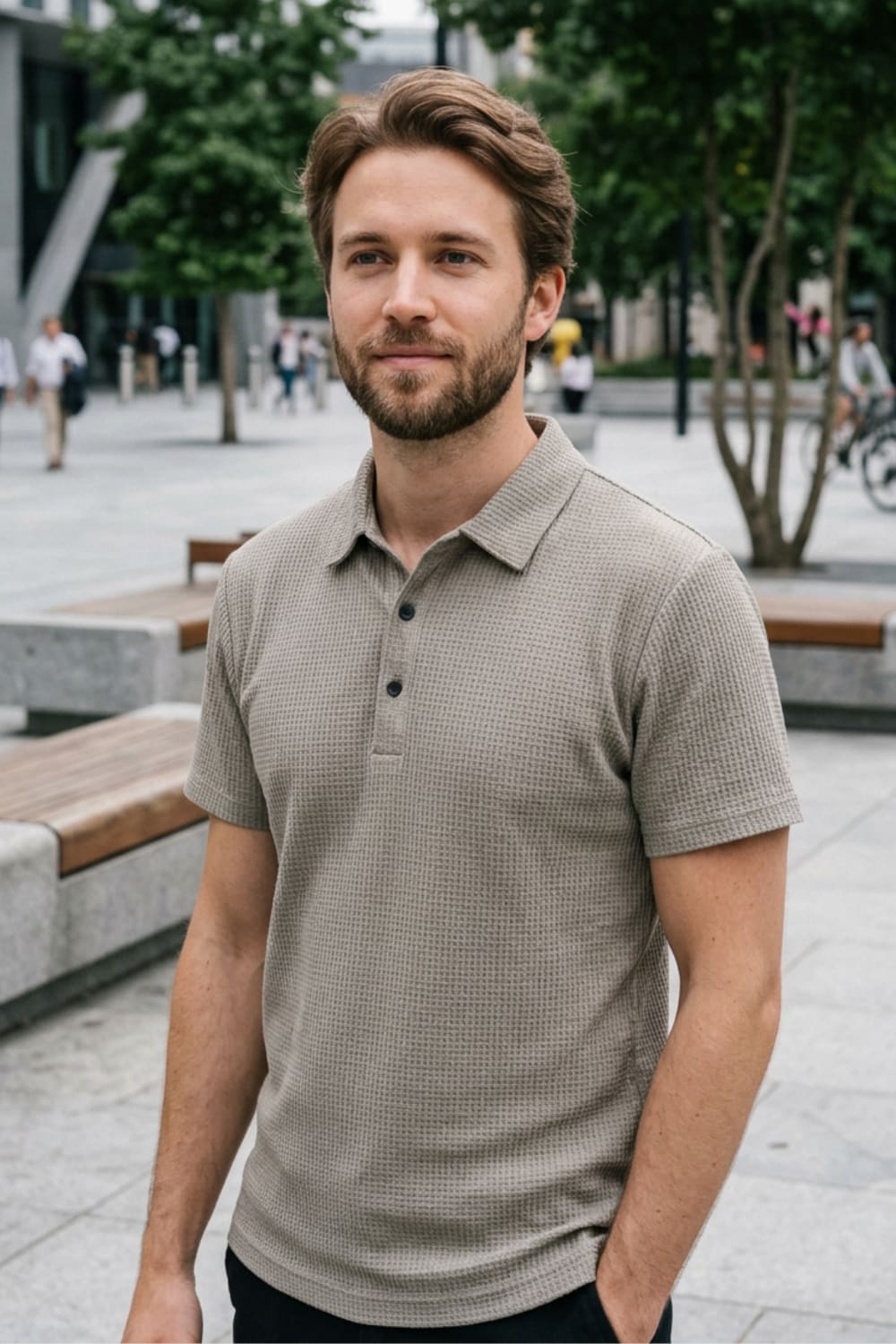 Lennard Textured Knit Polo