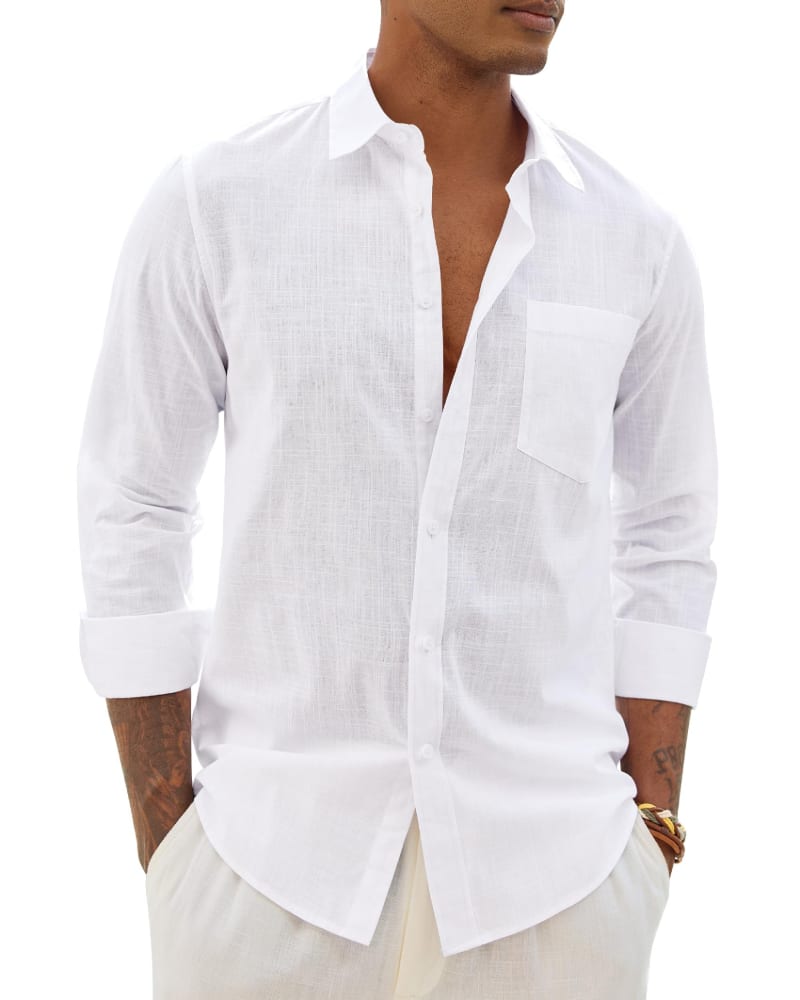 Lemuel Linen Blend Long Sleeve Shirt