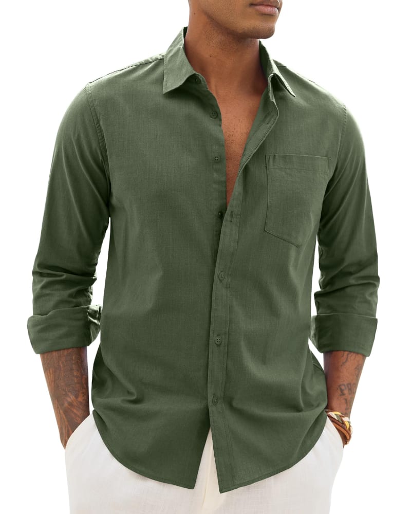 Lemuel Linen Blend Long Sleeve Shirt