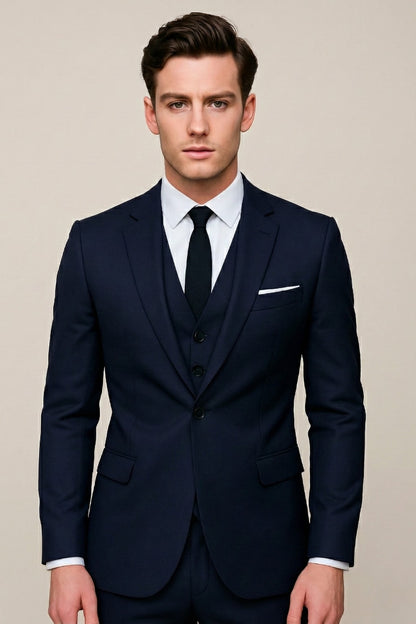 Castor Slim Fit Two Button Three Piece Suit_1