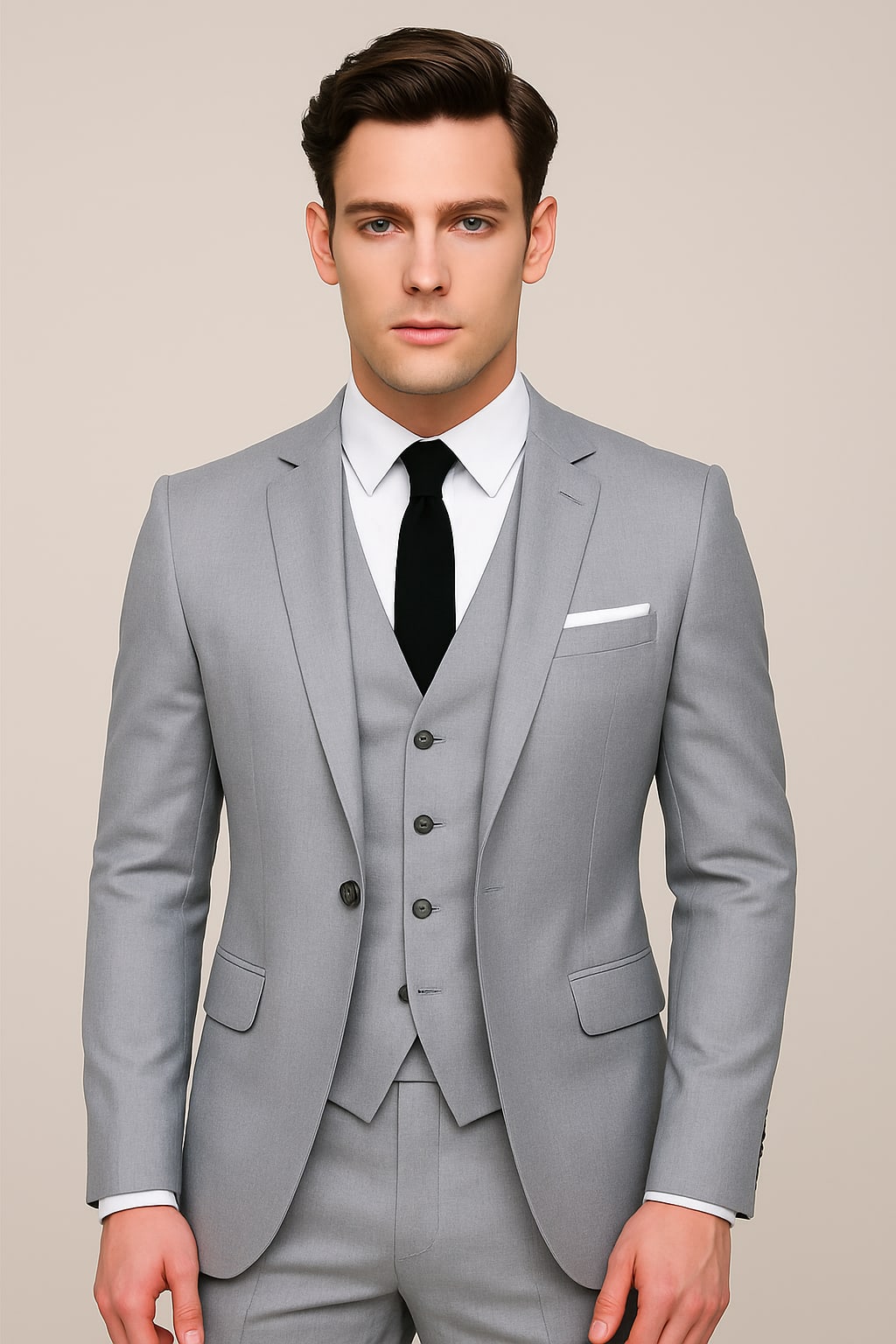 Castor Slim Fit Two Button Three Piece Suit_2