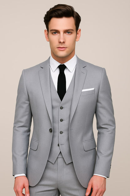 Castor Slim Fit Two Button Three Piece Suit_2