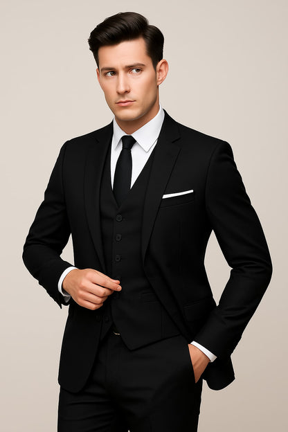 Castor Slim Fit Two Button Three Piece Suit_3