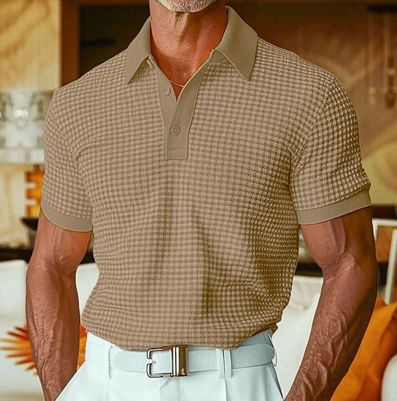 Aaron Waffle Texture Short Sleeve Polo
