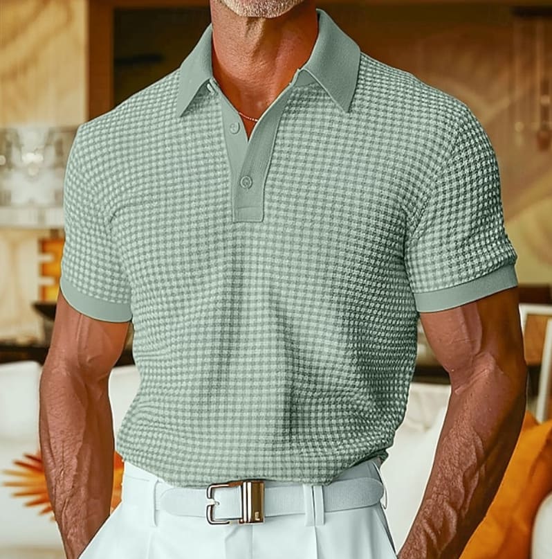 Aaron Waffle Texture Short Sleeve Polo