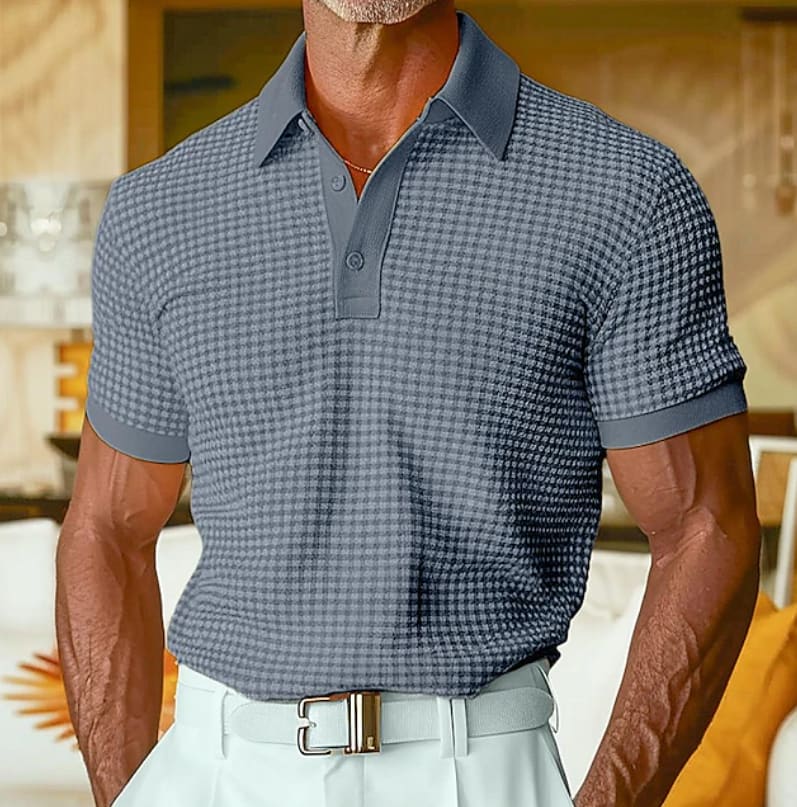 Aaron Waffle Texture Short Sleeve Polo