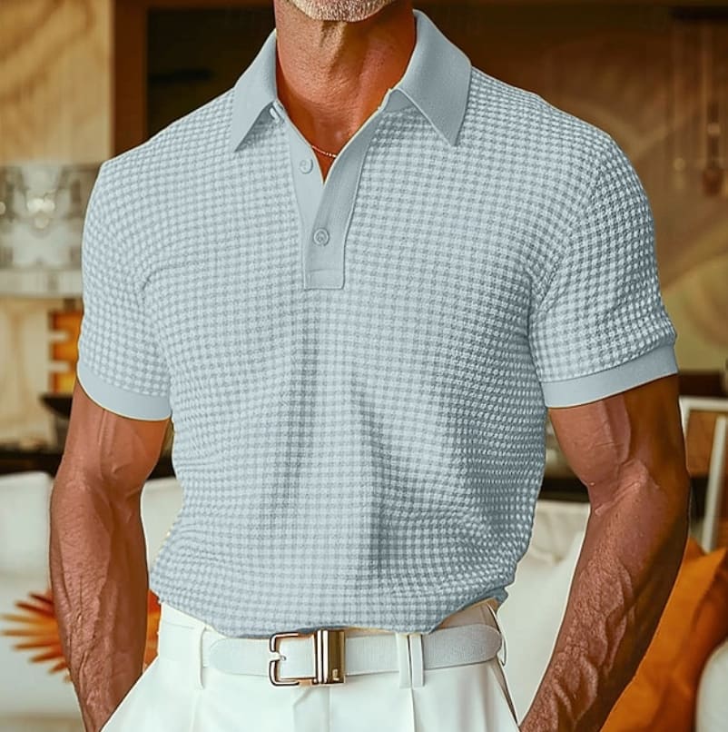 Aaron Waffle Texture Short Sleeve Polo