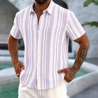 Boyd Textured Stripe Short Sleeve Shirt