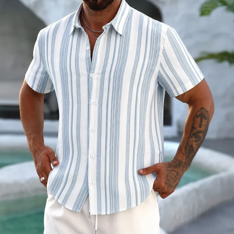 Boyd Textured Stripe Short Sleeve Shirt