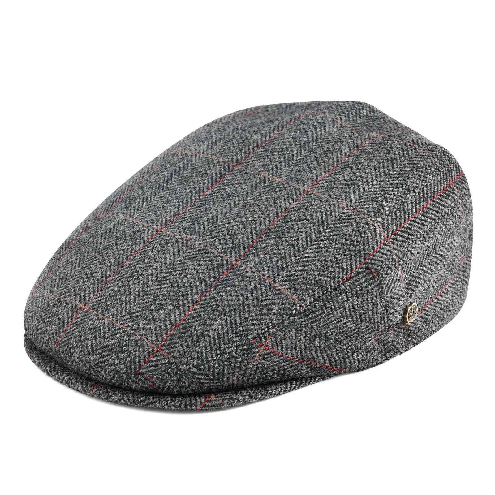 Edmund Herringbone Stitch Flat Cap_1