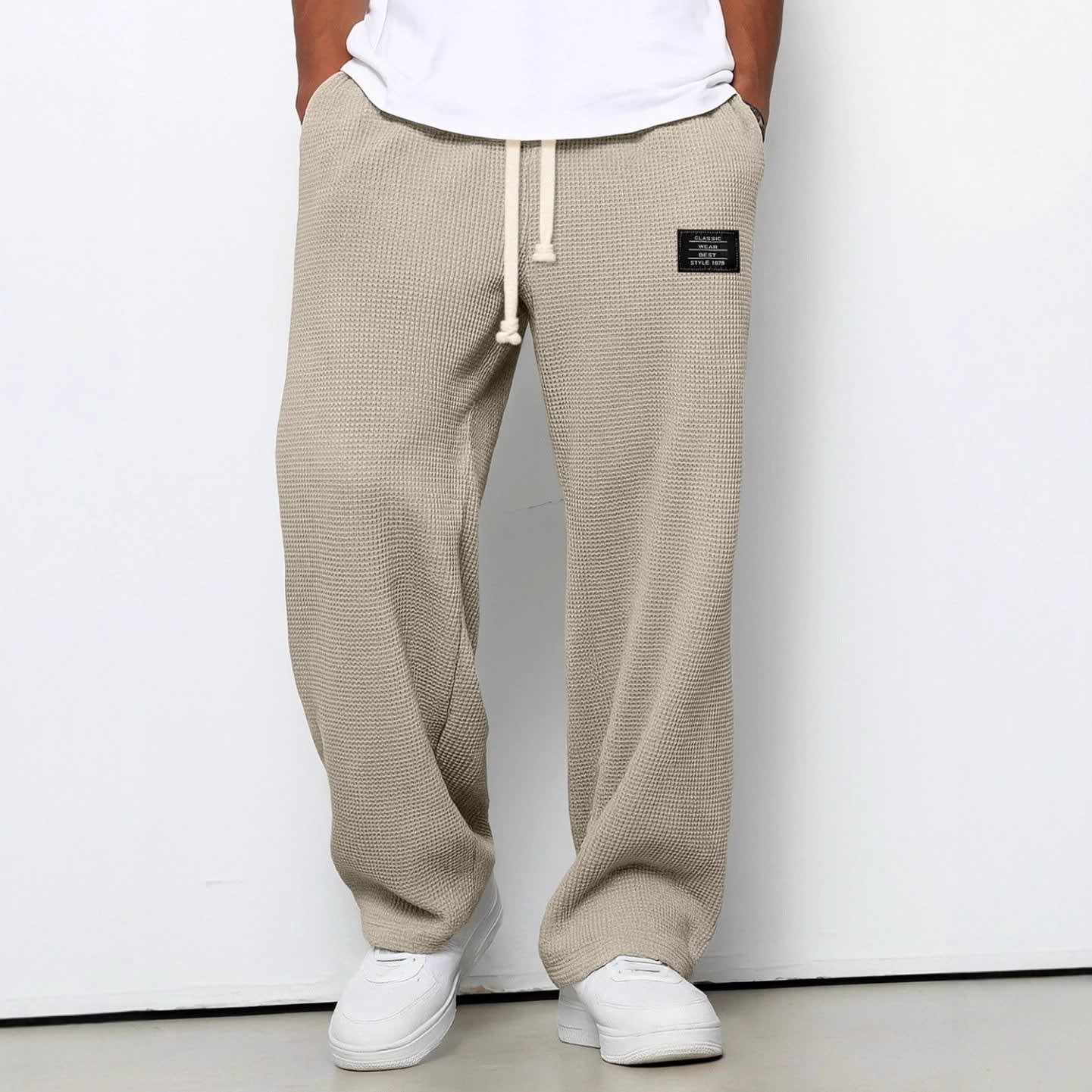 Odin Waffle Texture Drawstring Trousers_5