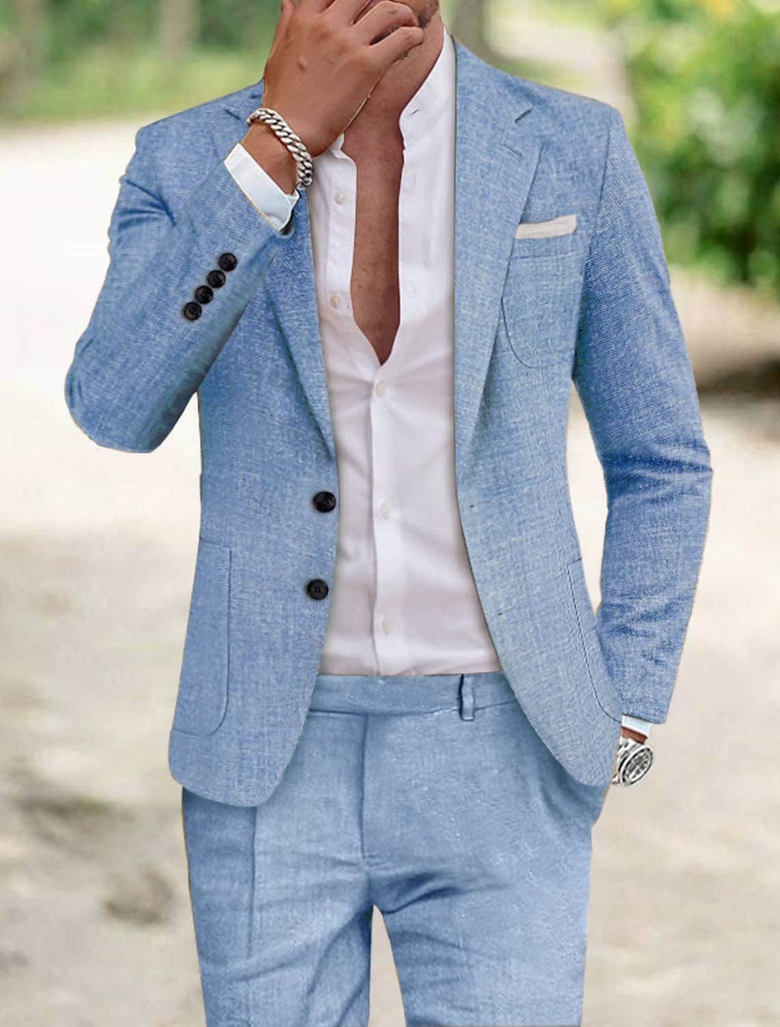 Matthew Textured Weave Two Piece Suit_4