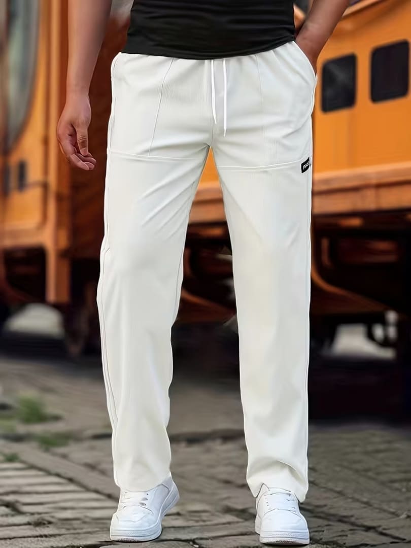 Josiah Lightweight Drawstring Straight Leg Trousers