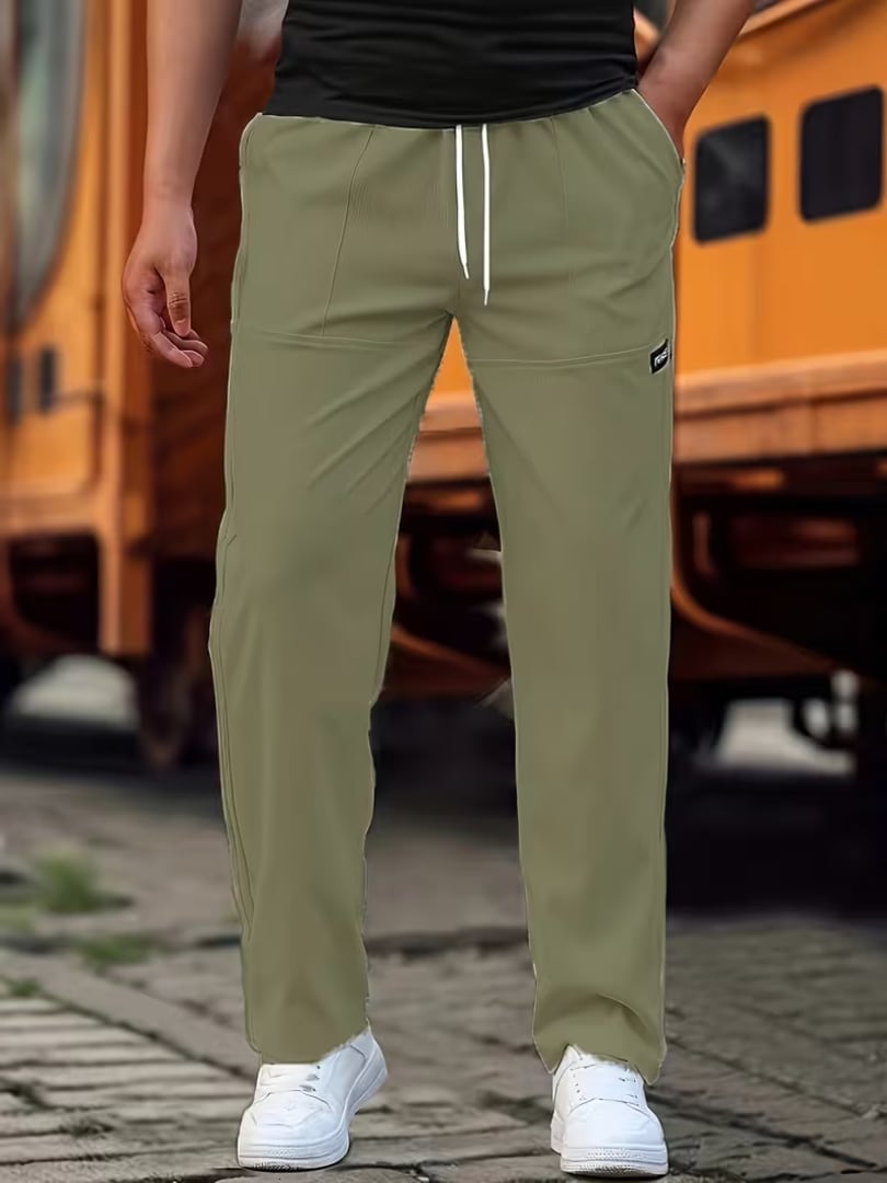 Josiah Lightweight Drawstring Straight Leg Trousers