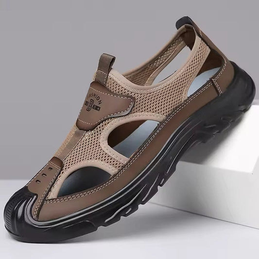 Clay Mesh Panel Slip-On Sandals_1