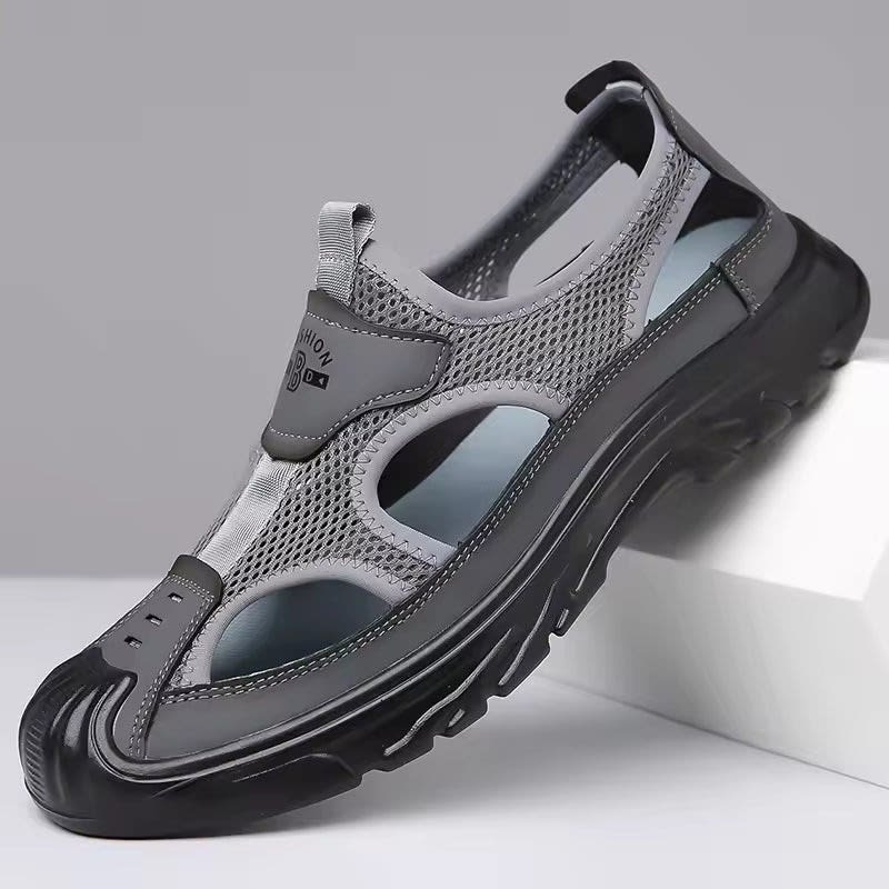 Clay Mesh Panel Slip-On Sandals