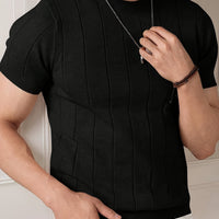 Monty Ribbed Knit Short Sleeve Top