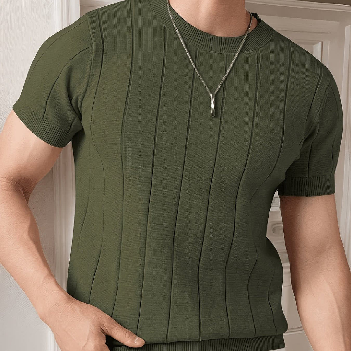 Monty Ribbed Knit Short Sleeve Top