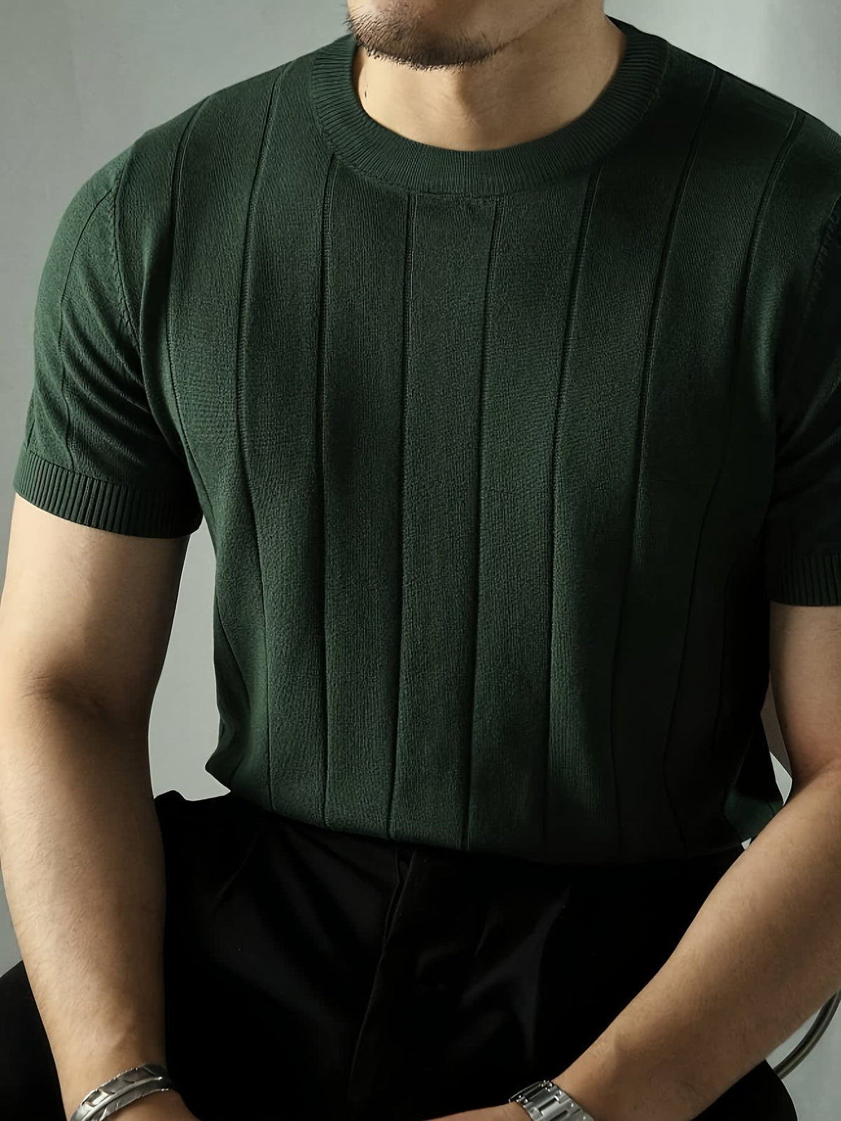 Monty Ribbed Knit Short Sleeve Top