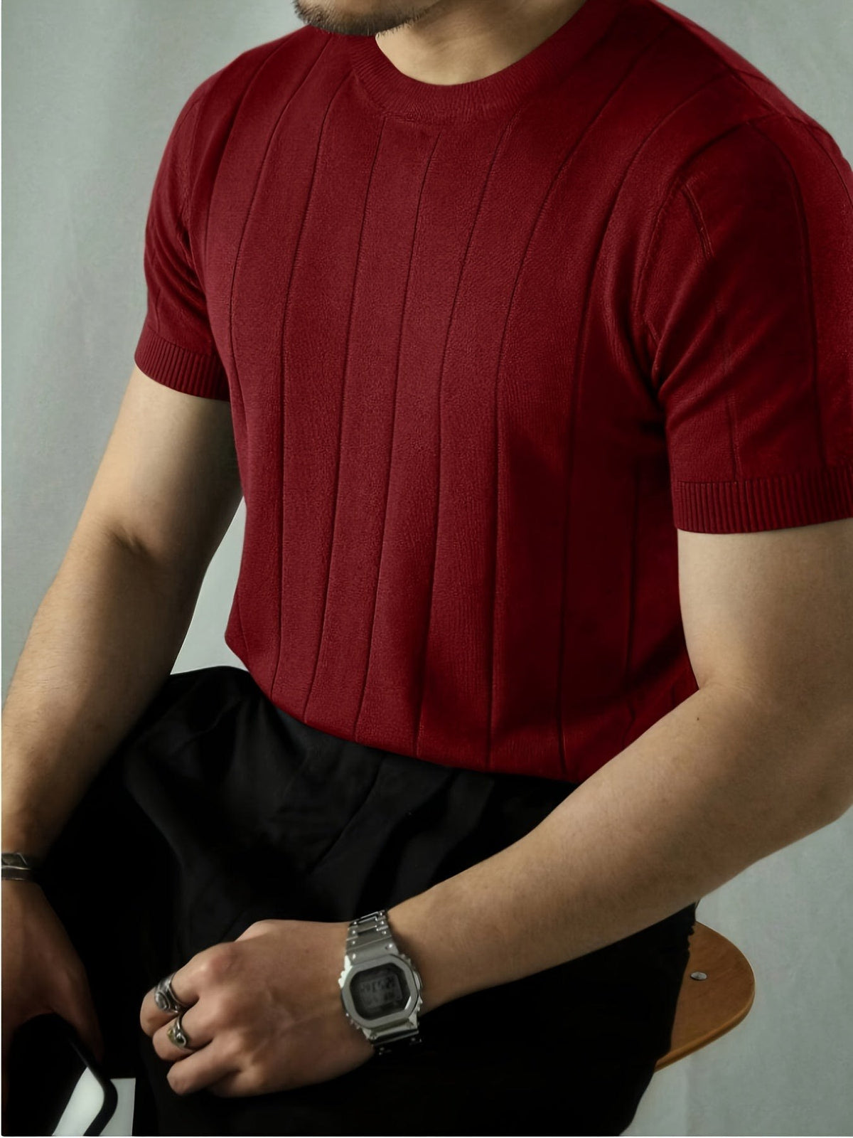 Monty Ribbed Knit Short Sleeve Top