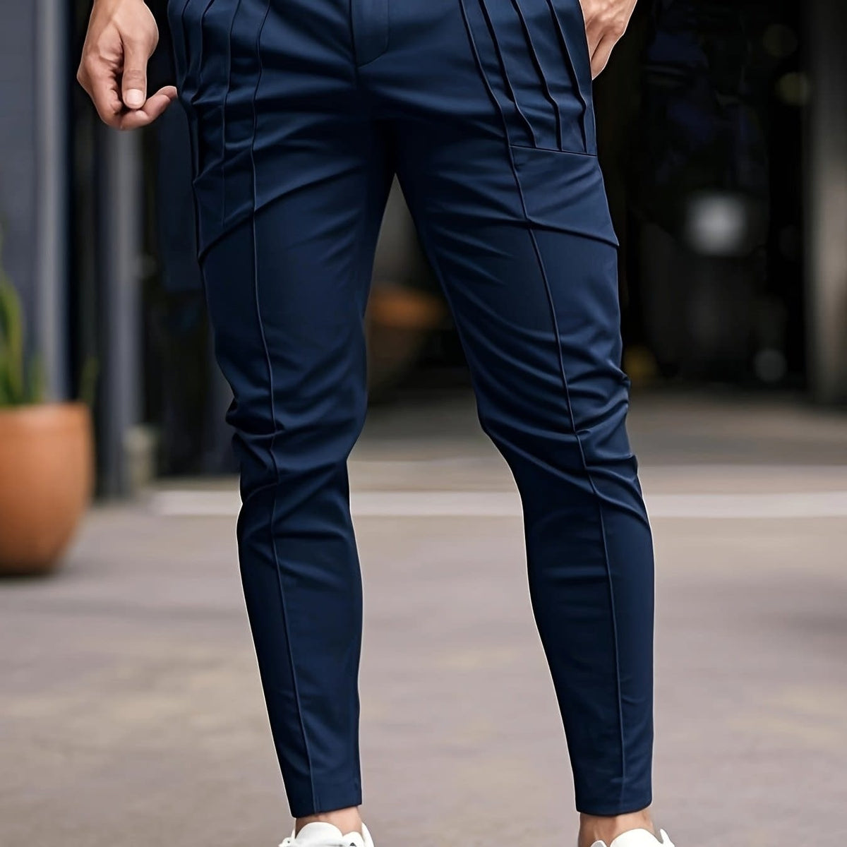 Obadiah Pleated Slim Fit Trousers