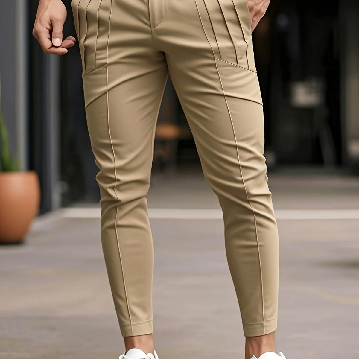 Obadiah Pleated Slim Fit Trousers