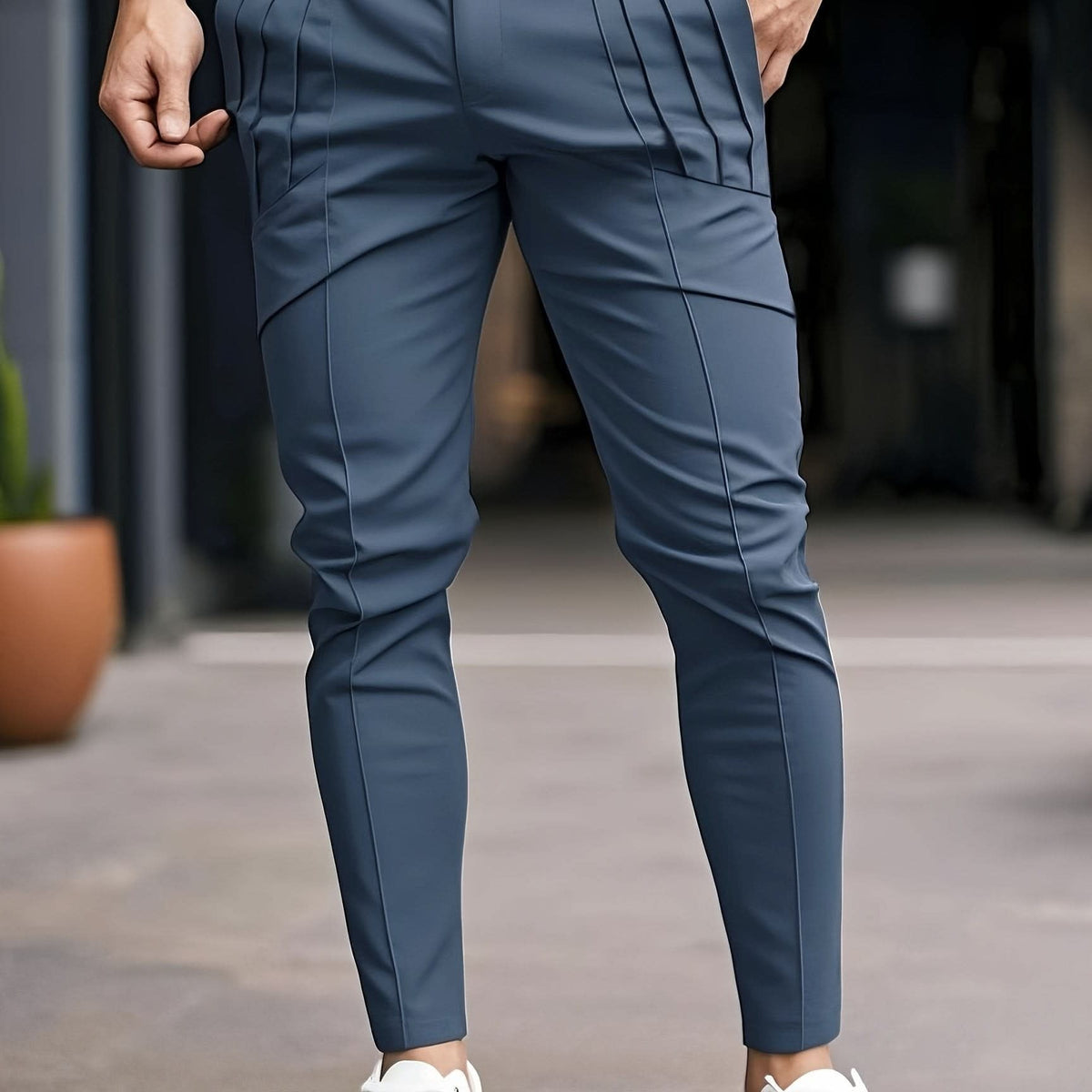 Obadiah Pleated Slim Fit Trousers