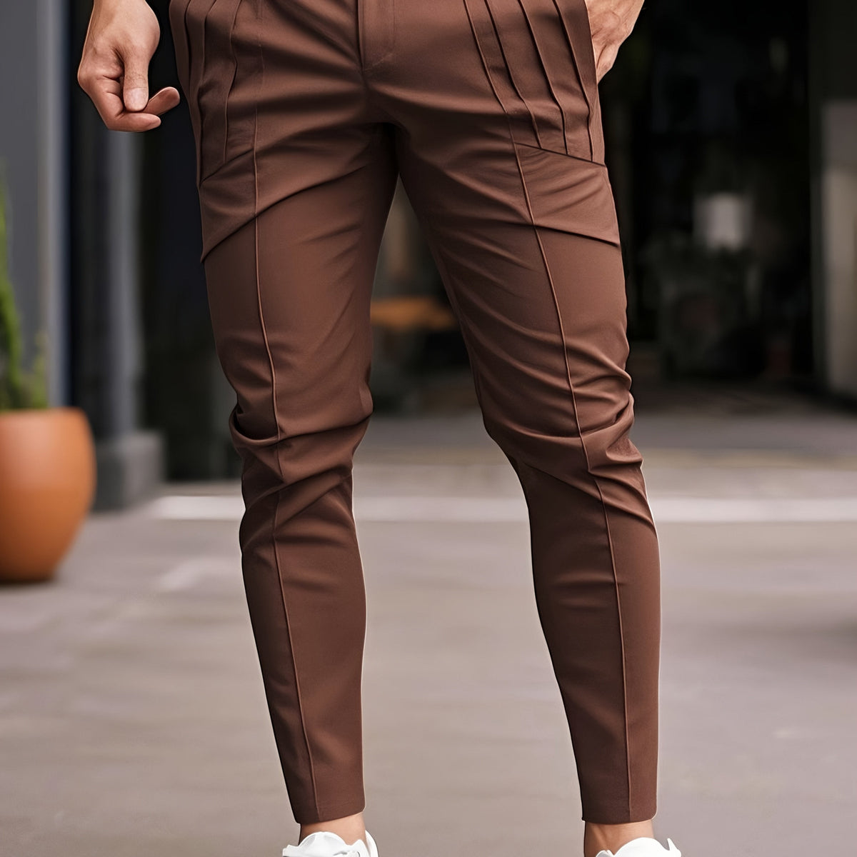Obadiah Pleated Slim Fit Trousers