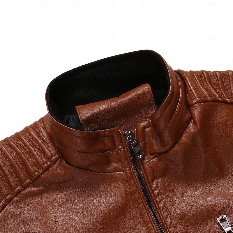 Ferris Faux Leather Biker Jacket