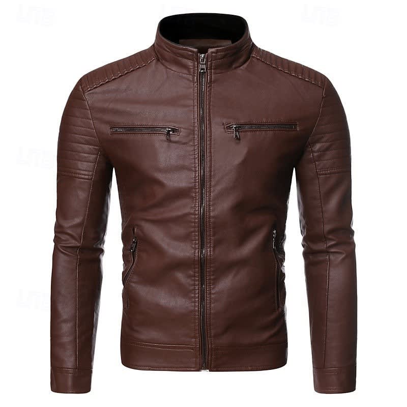 Ferris Faux Leather Biker Jacket