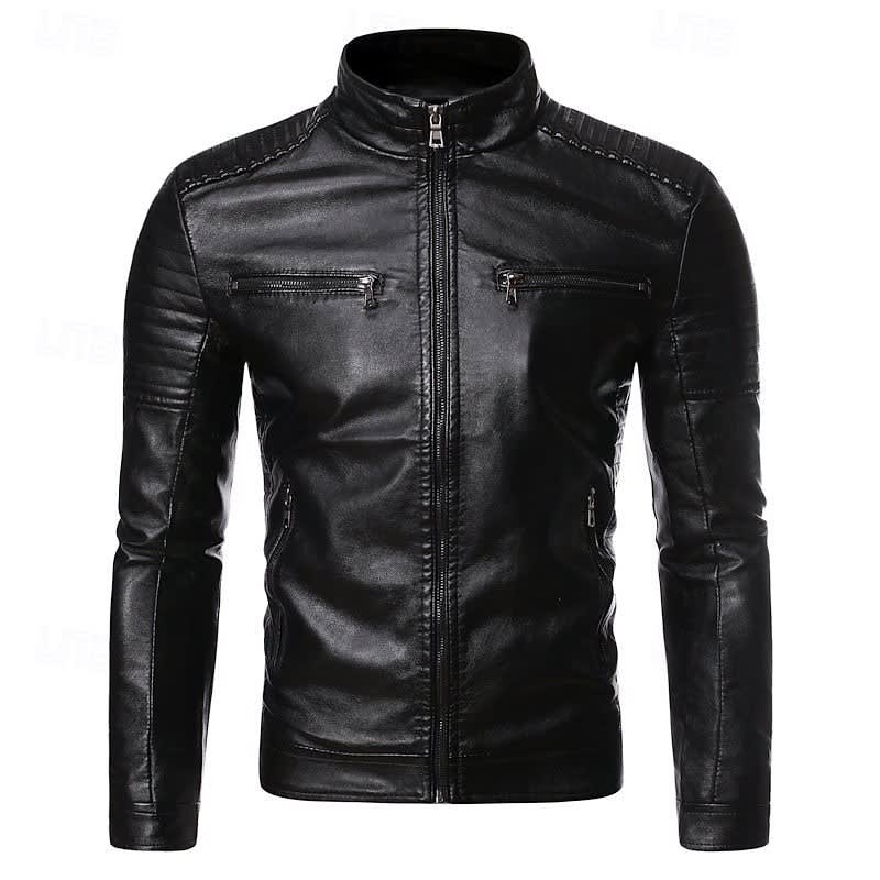 Ferris Faux Leather Biker Jacket