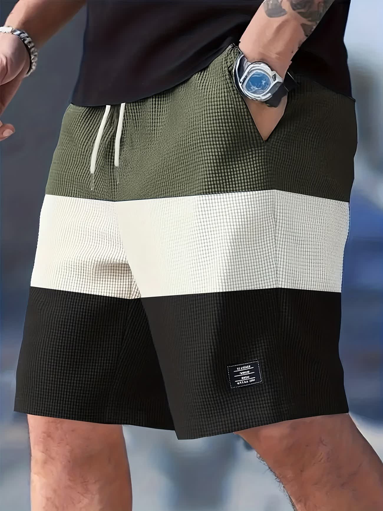 River Color Block Waffle Shorts_2