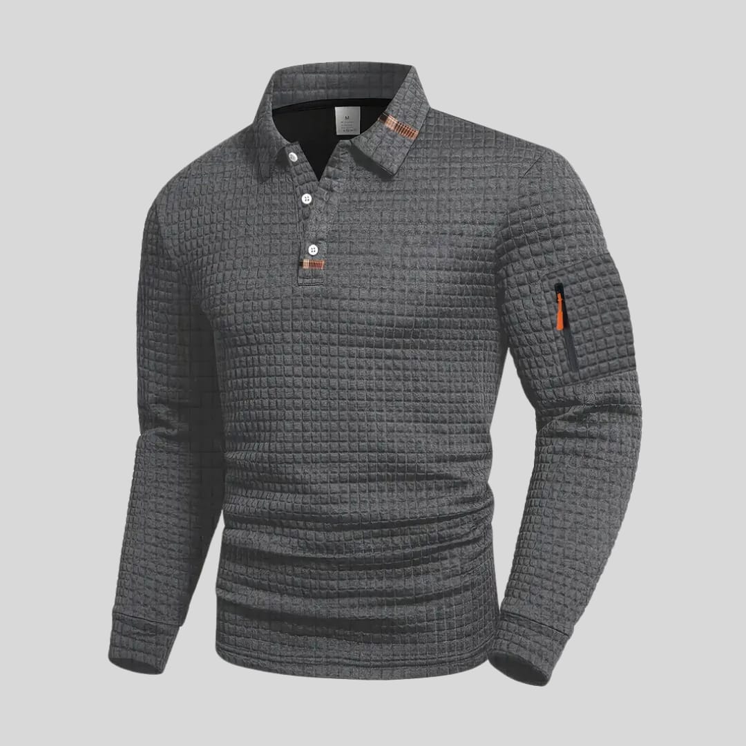Jonas Zip Pocket Long Sleeve Polo
