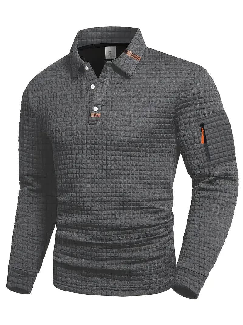 Jonas Zip Pocket Long Sleeve Polo