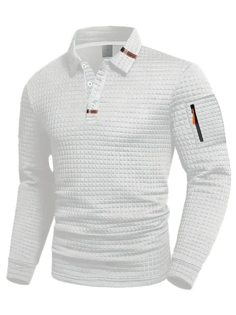 Jonas Zip Pocket Long Sleeve Polo