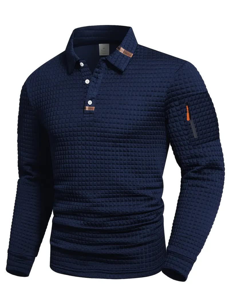 Jonas Zip Pocket Long Sleeve Polo
