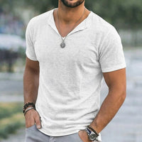 Langdon Textured V Neck Short Sleeve T-Shirt