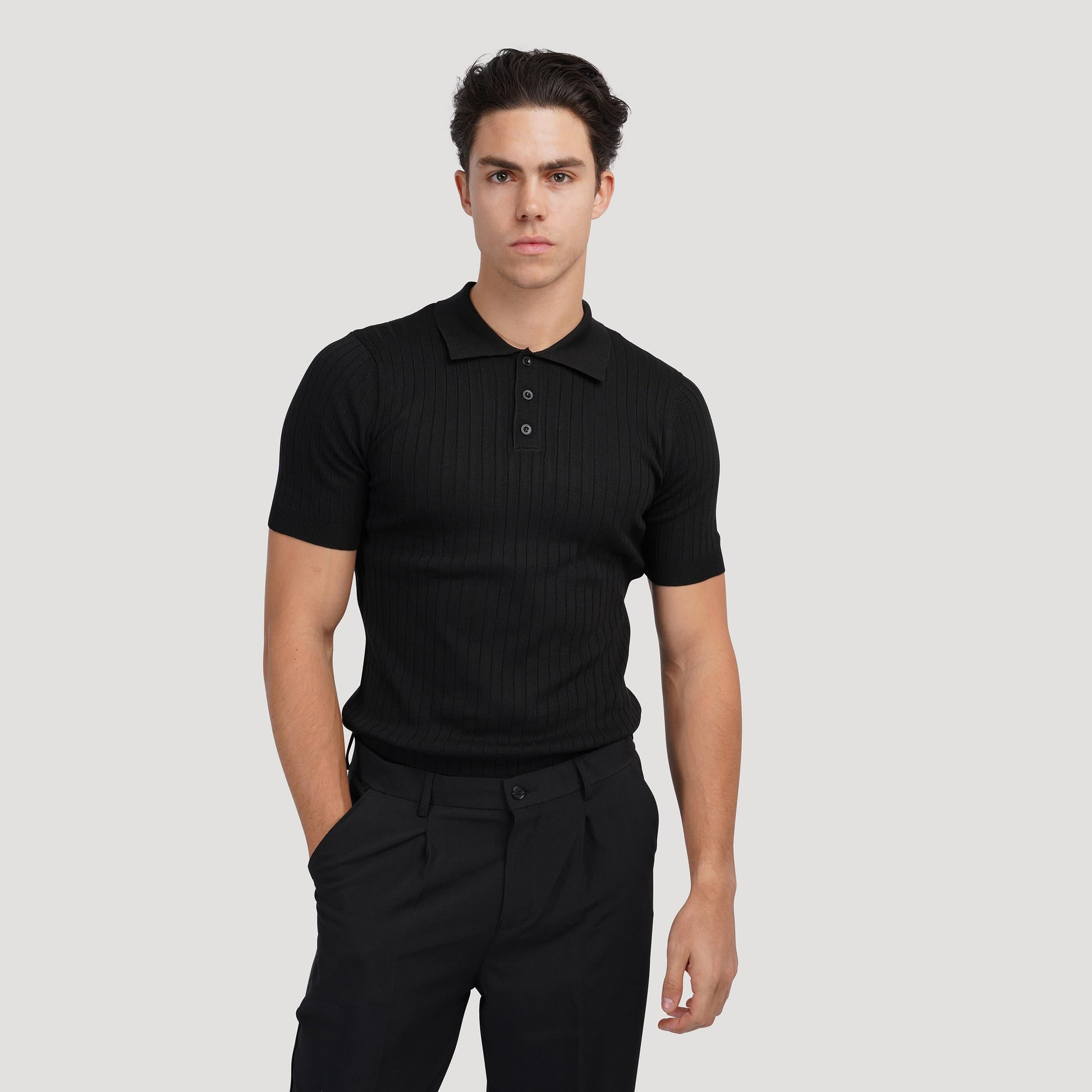 Desmond Ribbed Knit Polo Shirt_18