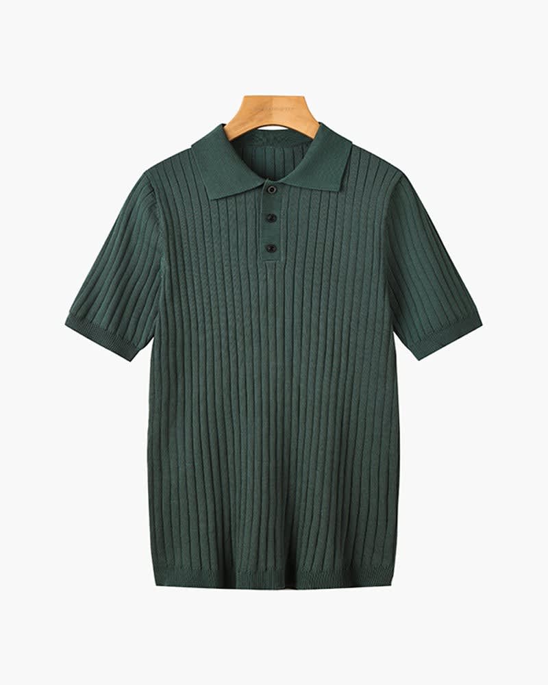 Desmond Ribbed Knit Polo Shirt_2