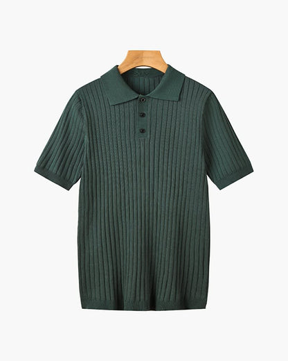 Desmond Ribbed Knit Polo Shirt_2