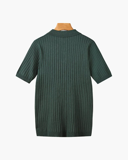 Desmond Ribbed Knit Polo Shirt_4