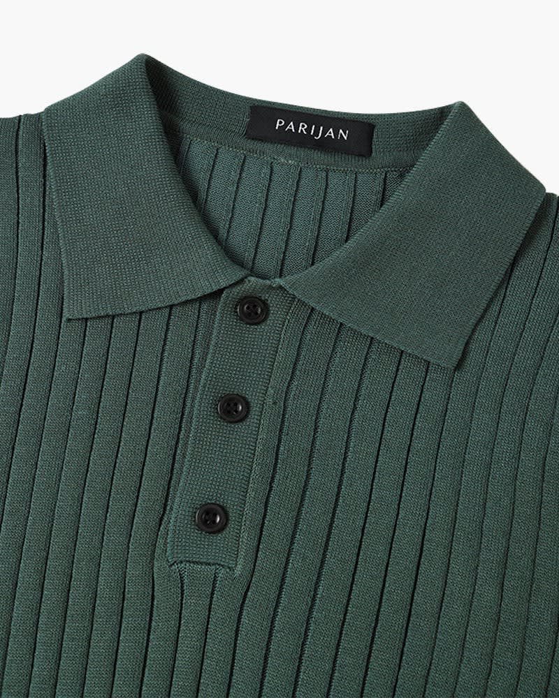 Desmond Ribbed Knit Polo Shirt_5