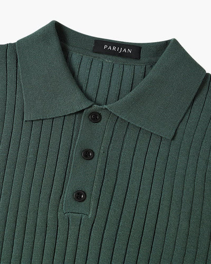 Desmond Ribbed Knit Polo Shirt_5