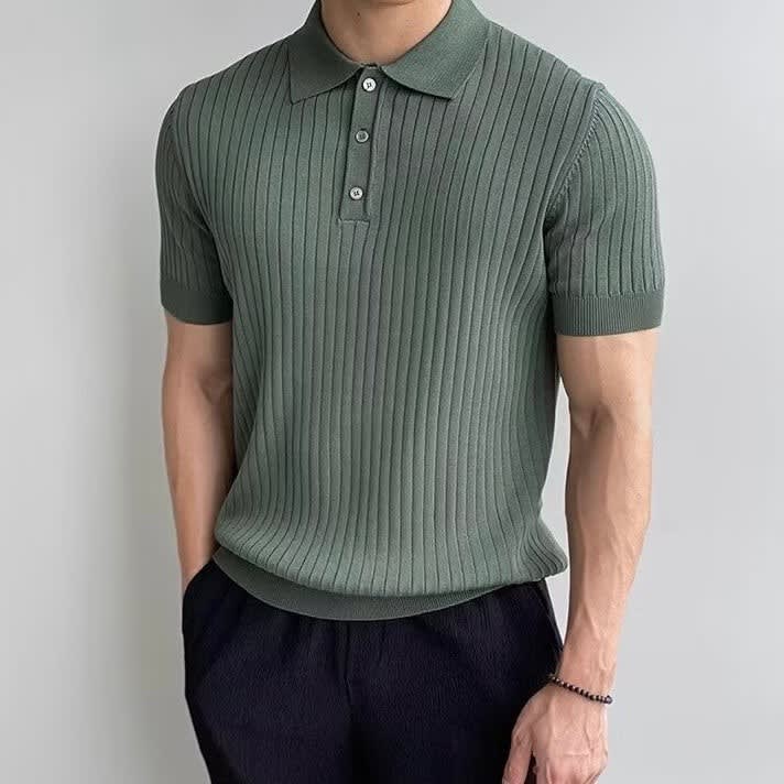 Desmond Ribbed Knit Polo Shirt_6
