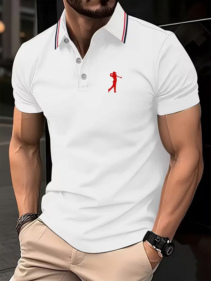 Henry Striped Collar Golf Polo_1