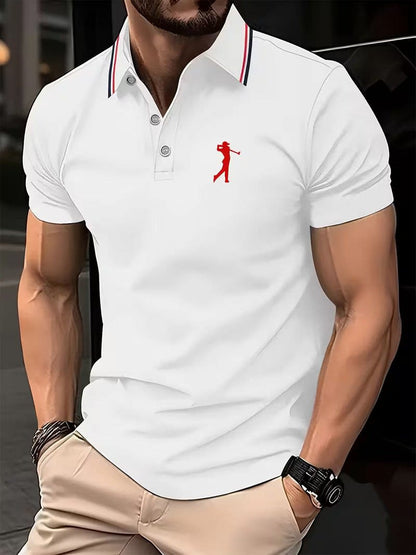 Henry Striped Collar Golf Polo_1