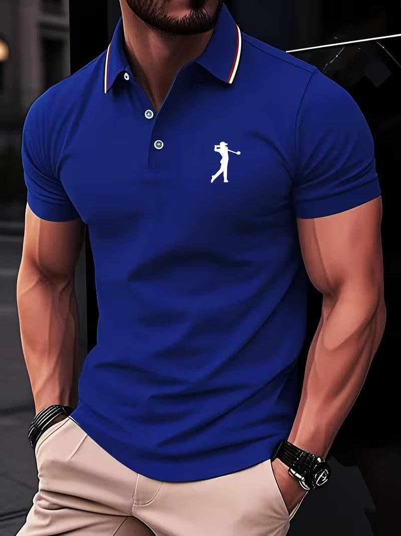 Henry Striped Collar Golf Polo_11